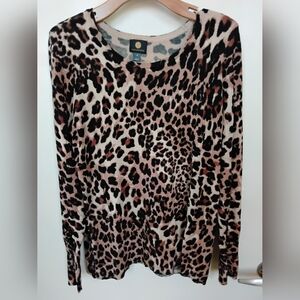 Collection B Leopard Print Long Sleeve Top -